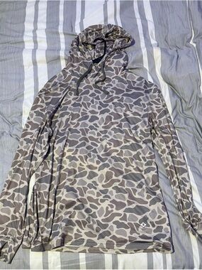 BURLEBO Men's Gray Camo Perfomance Hoodie M